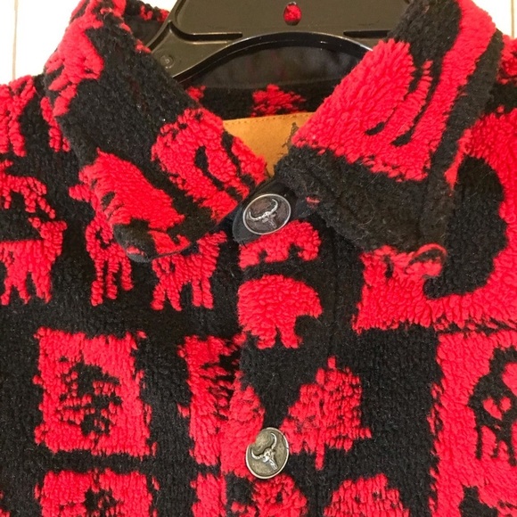 Women’s Barn Fly Ranch Collection Red & BlackPattern Button Up Jacket - Picture 4 of 15